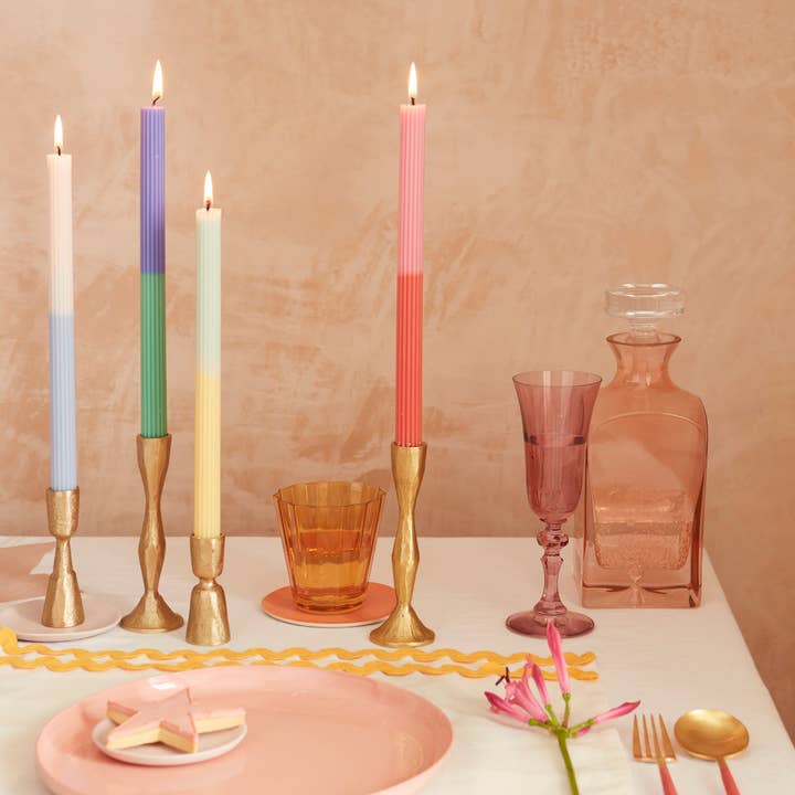 Meri Meri - Wholesale Tapered Candle/Candlestick - Multi Block Colour Table Candles2