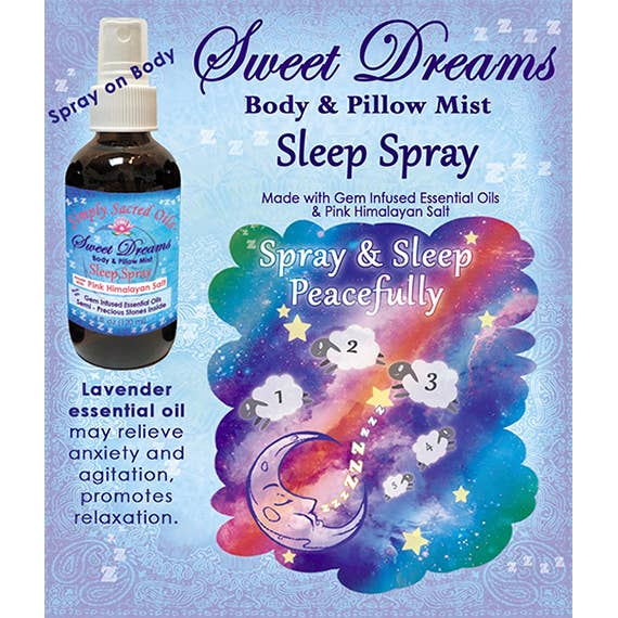 Sweet Dreams - Spray per il sonno del corpo e del cuscino per la vendita all'ingrosso da parte di Simply Sacred Oils, Inc.