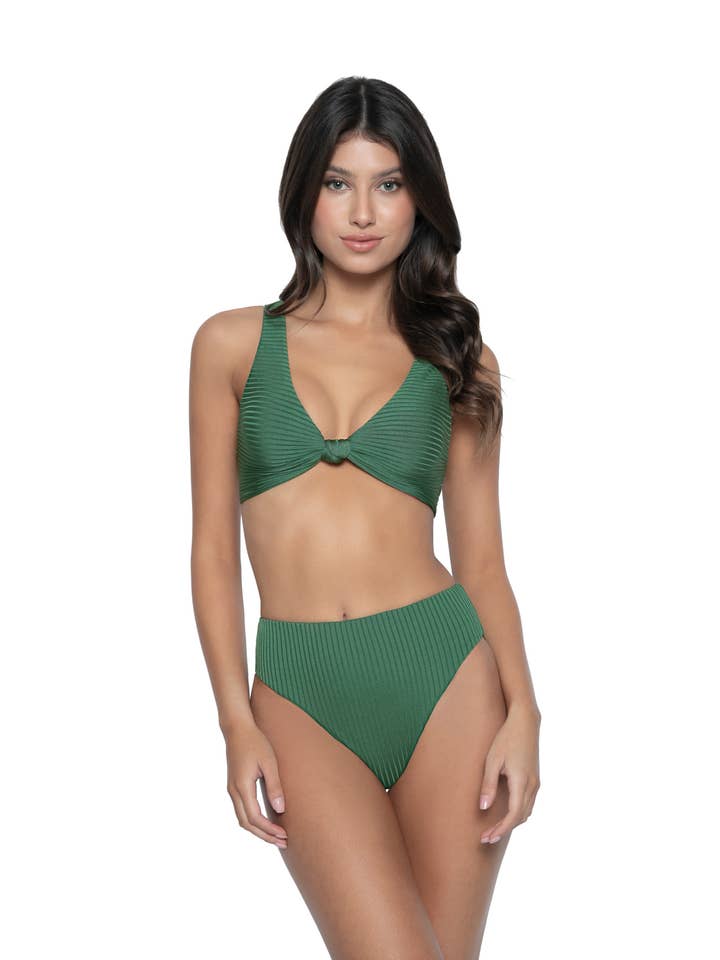 Cintura alta reversível Hillary - Esmeralda por atacado de PQ swim