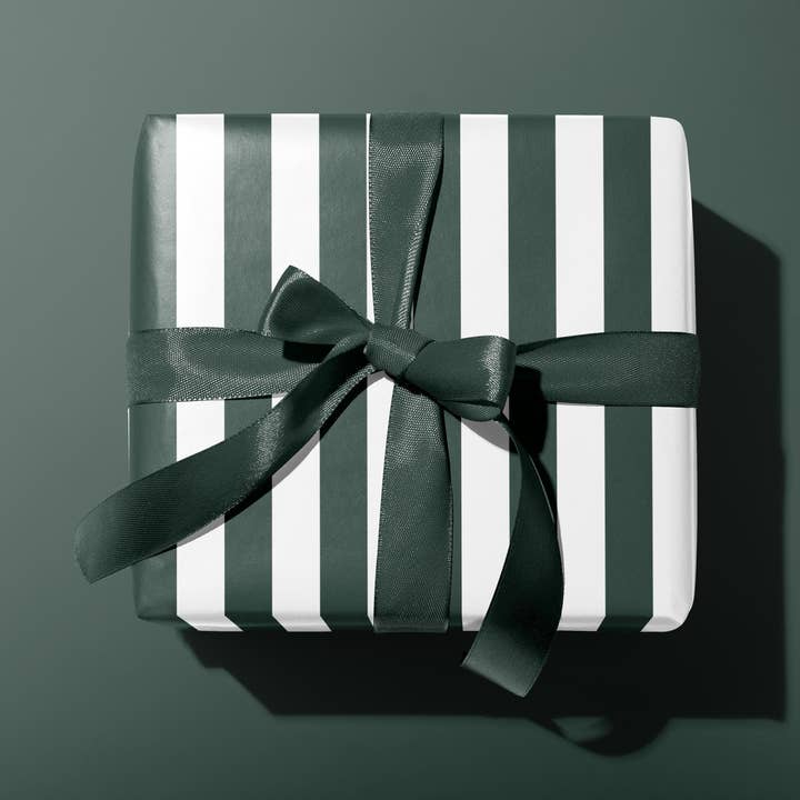 Green Striped Wrapping Paper Made To Order for wholesale by SB Paperie
