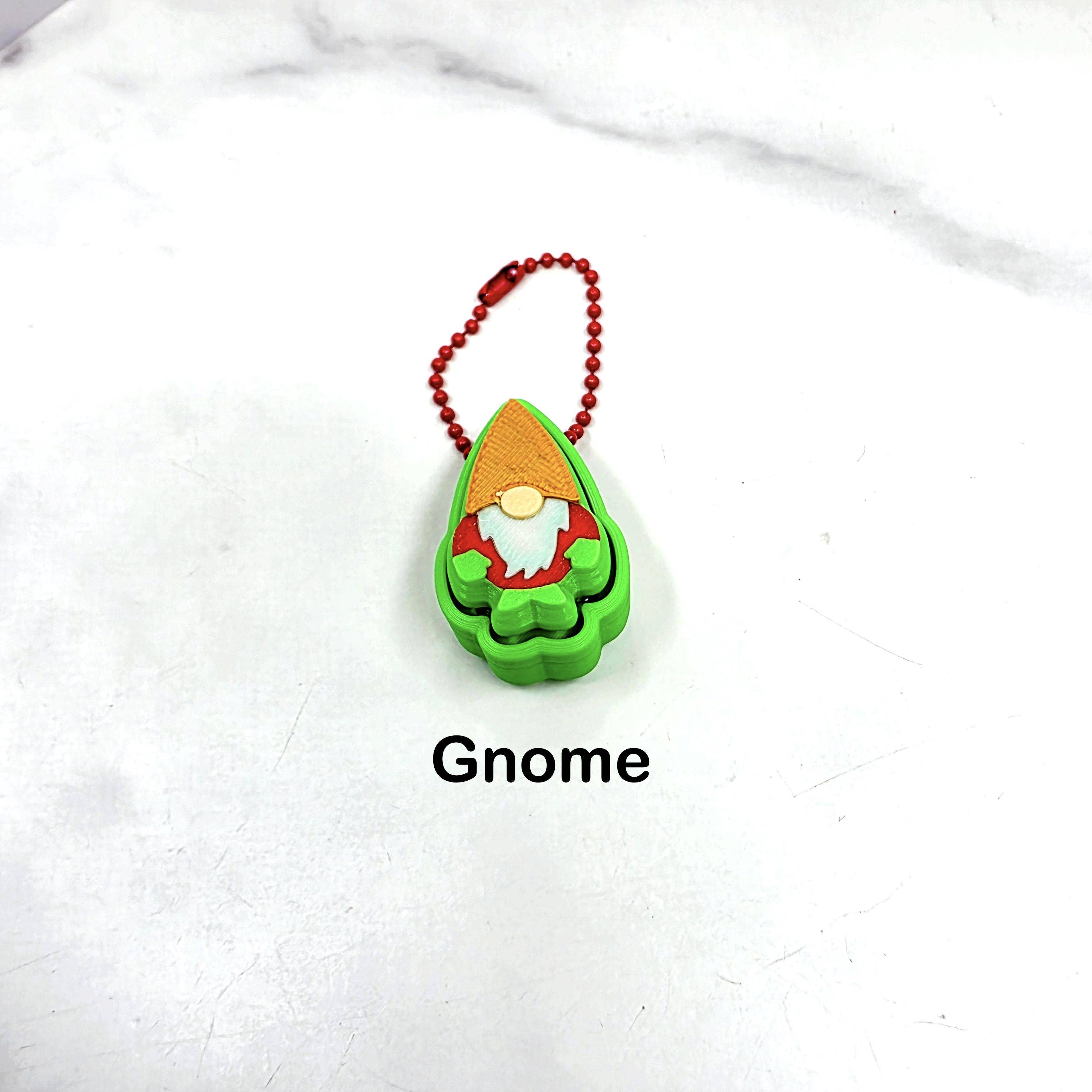 Agape Designs 3D - Wholesale Keychain - Unisex - 3D Printed Christmas Gnome Fidget Clicker Keychains2