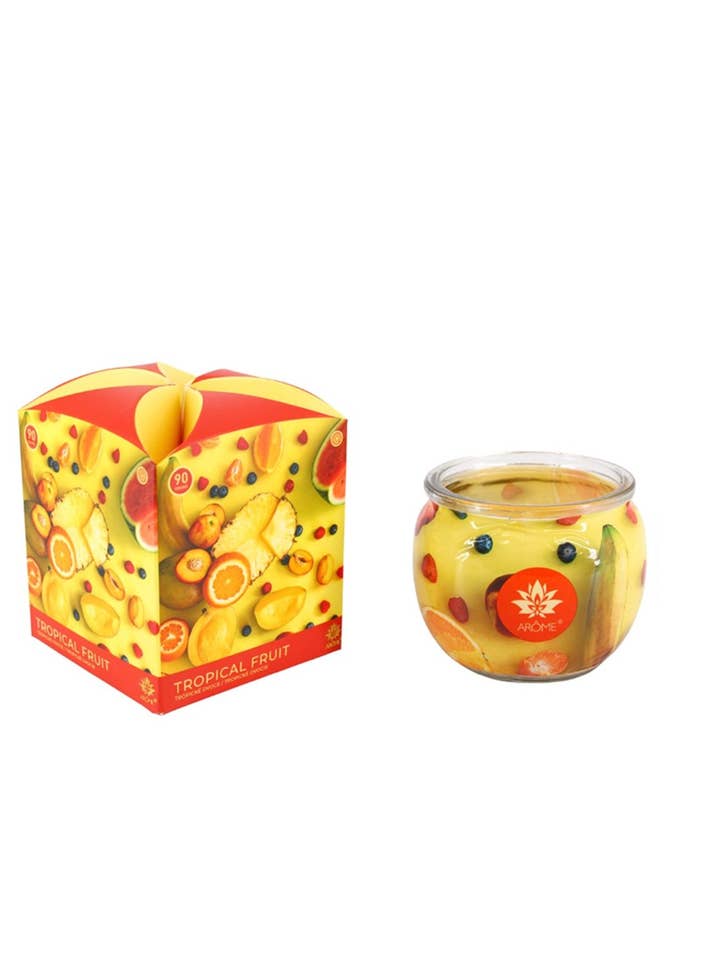 ARÔME Tropical Fruits 90 g Candle In Glass With Box for wholesale by SferaNatura by INCI SRL