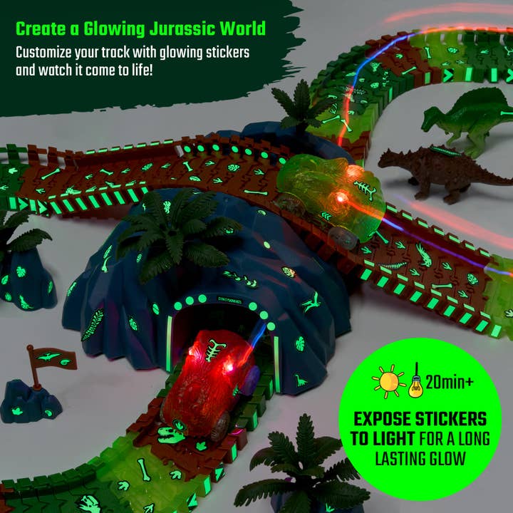 JitteryGit - Venta al por mayor Conjunto de juguetes - Niños - Set de regalo de juguetes STEM de Dinosaur Forest Race Car Track Edition