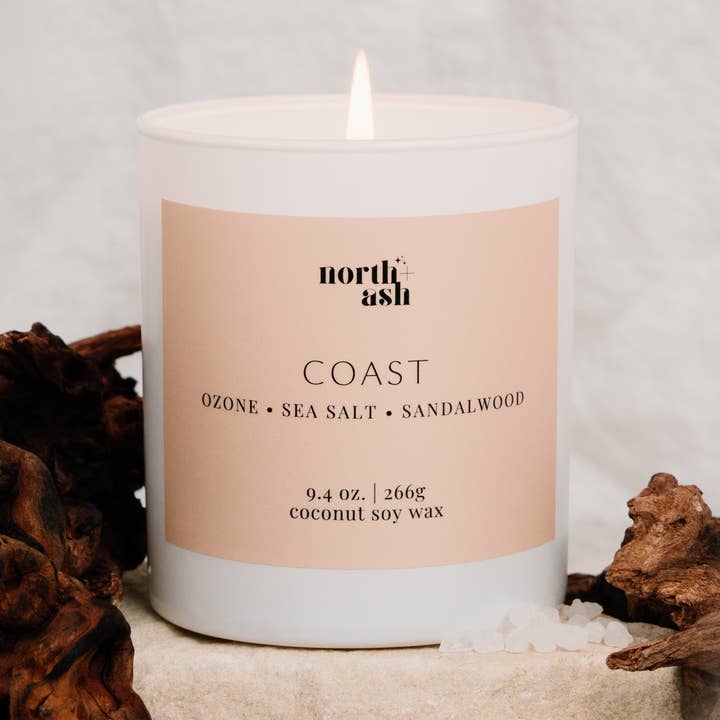 North + Ash Candles - Wholesale Jar/Filled Candle - Coast | Ozone, Sea Salt, Sandalwood0