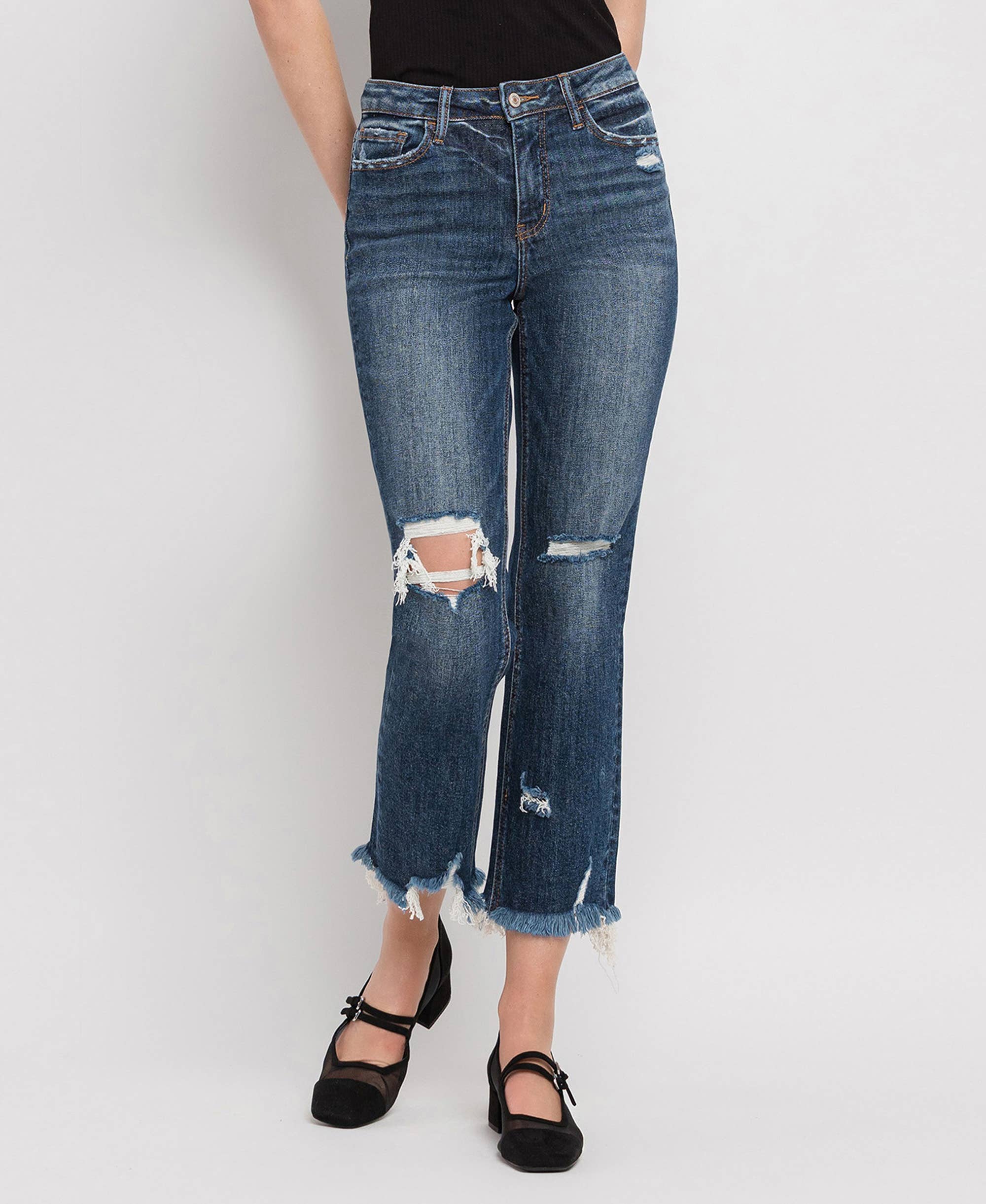Suffice HIGH RISE CROP STRAIGHT JEANS LV1008 for wholesale on Faire0