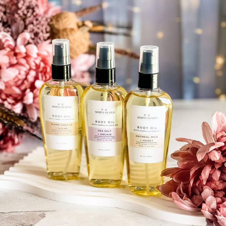 Signature Body Oil-Lightweight & Hydrating for wholesale by Simply Stated Bath & Body