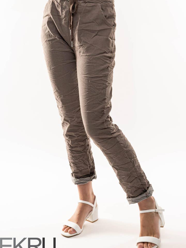 SS25 - PANTALÓN DE VIAJE CRINKLE (PT737-40) para venta al por mayor de LINEN LUV