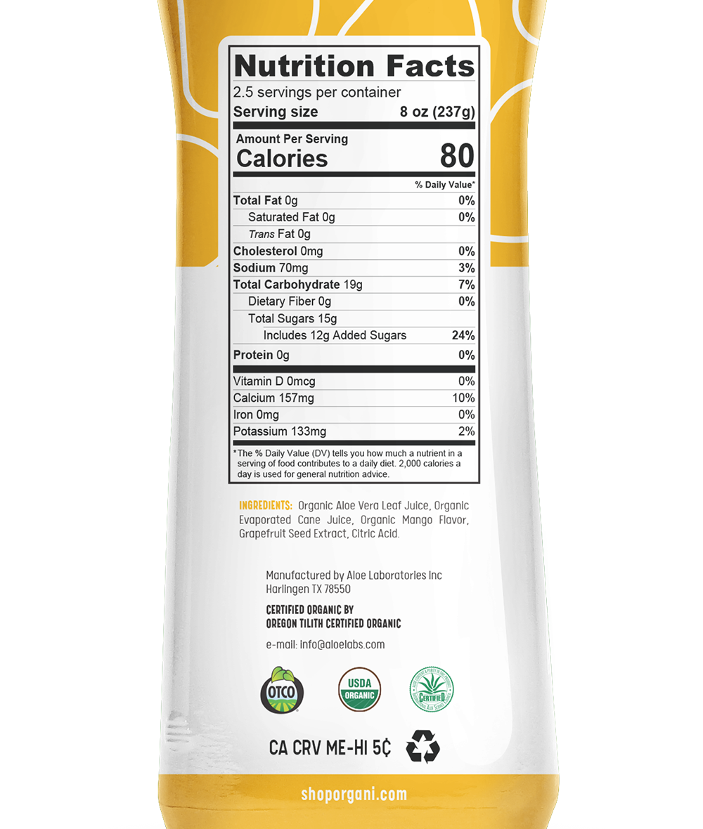 Organi – wholesale Fruit juice – Mango Aloe 6 Pack4