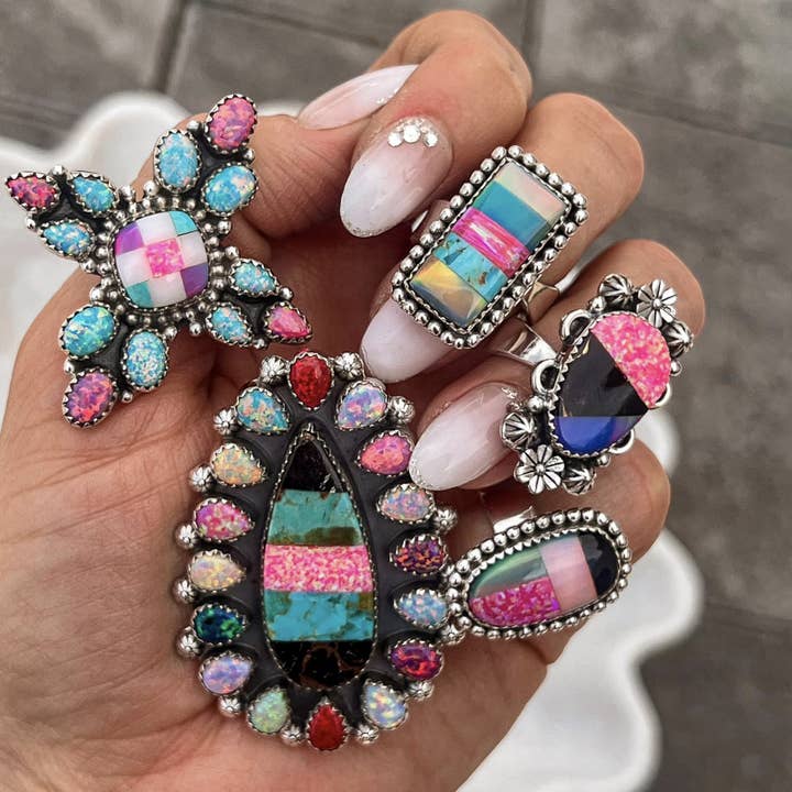 Krush Kandy - Wholesale Cocktail/Statement Ring - Bold Kandy Multi Colored Sterling Silver Rings | PREORDER