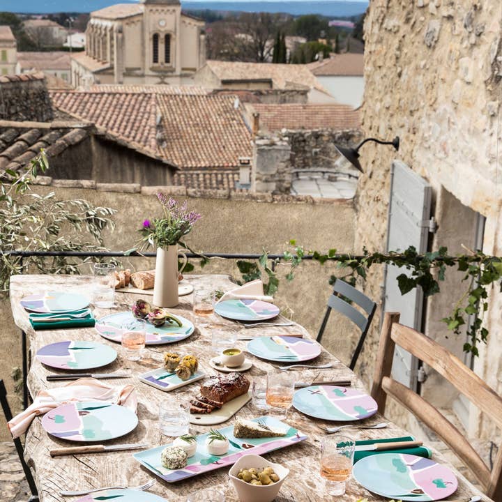 Degrenne Paris - Wholesale Dinner Plate - DESTINATION SUD - Gift Box of Round Shared Plate / Pie Dish