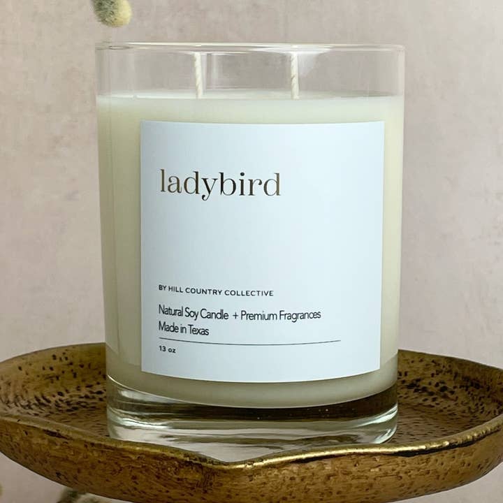 Ladybird | Sweet + Floral + Musk | Elevated Soy Candle, 11oz for wholesale by Hill Country Collective