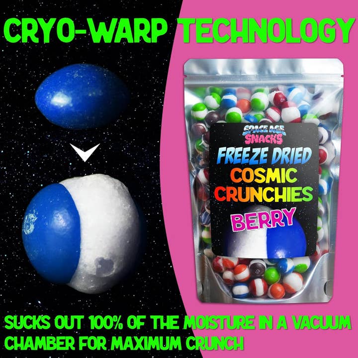 Space Age Snacks - Vente Bonbons durs - Crunchies cosmiques aux baies lyophilisées (5 onces)