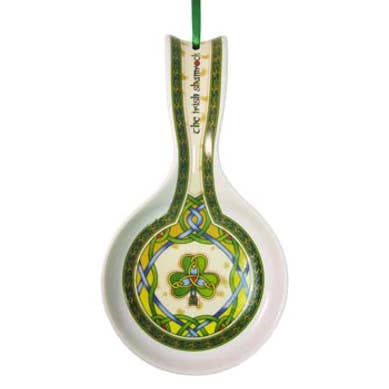 Ceramic Irish Shamrock Spoon Rest for wholesale by Dublin Gift Company