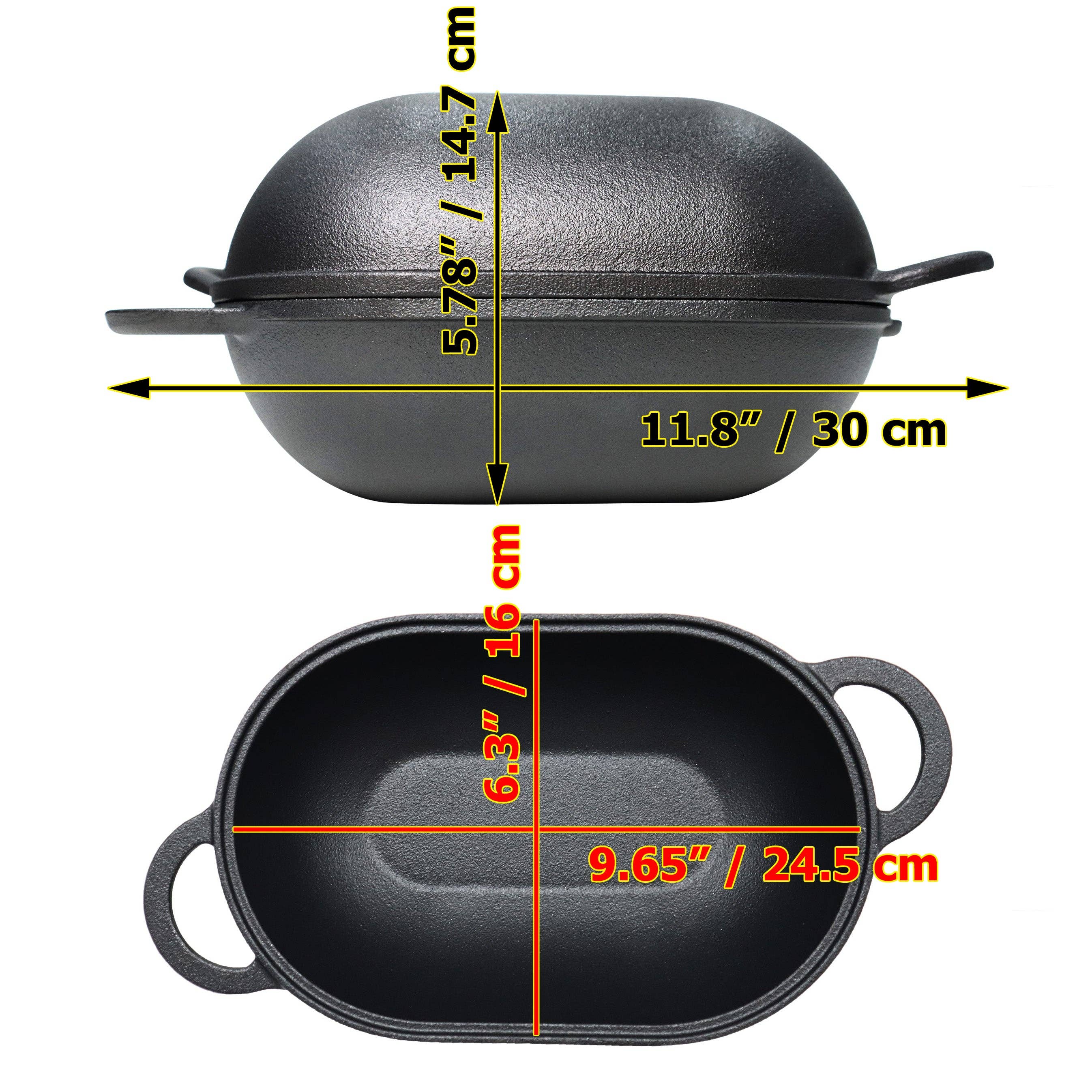 Crucible Cookware - Vente Poêles en fonte - Moule à pain en fonte avec couvercle – Plat de cuisson compatible four1