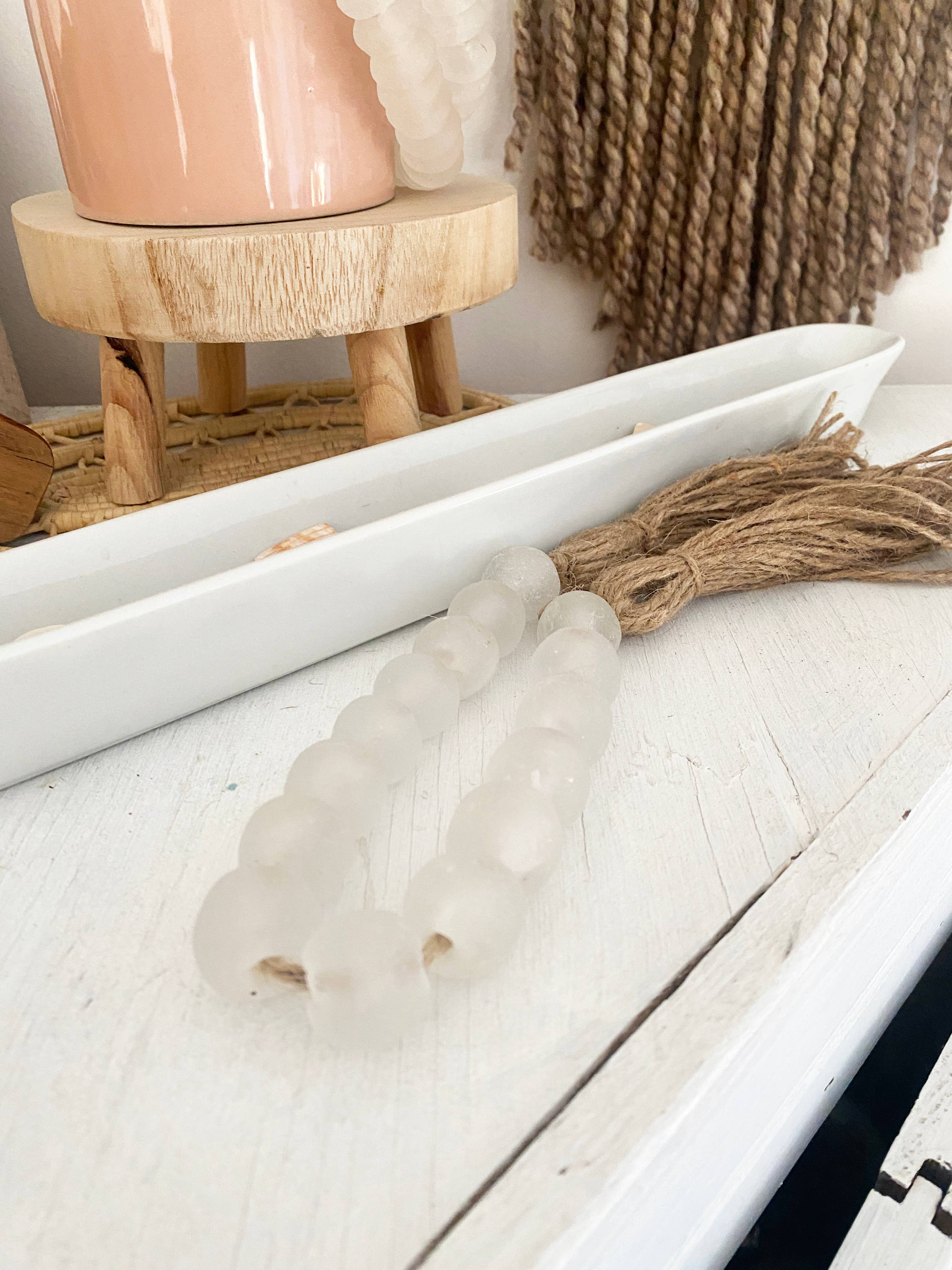 Simply Styled Art - Wholesale Bunting/Garland - Glass Garland White Clear Sea Glass3