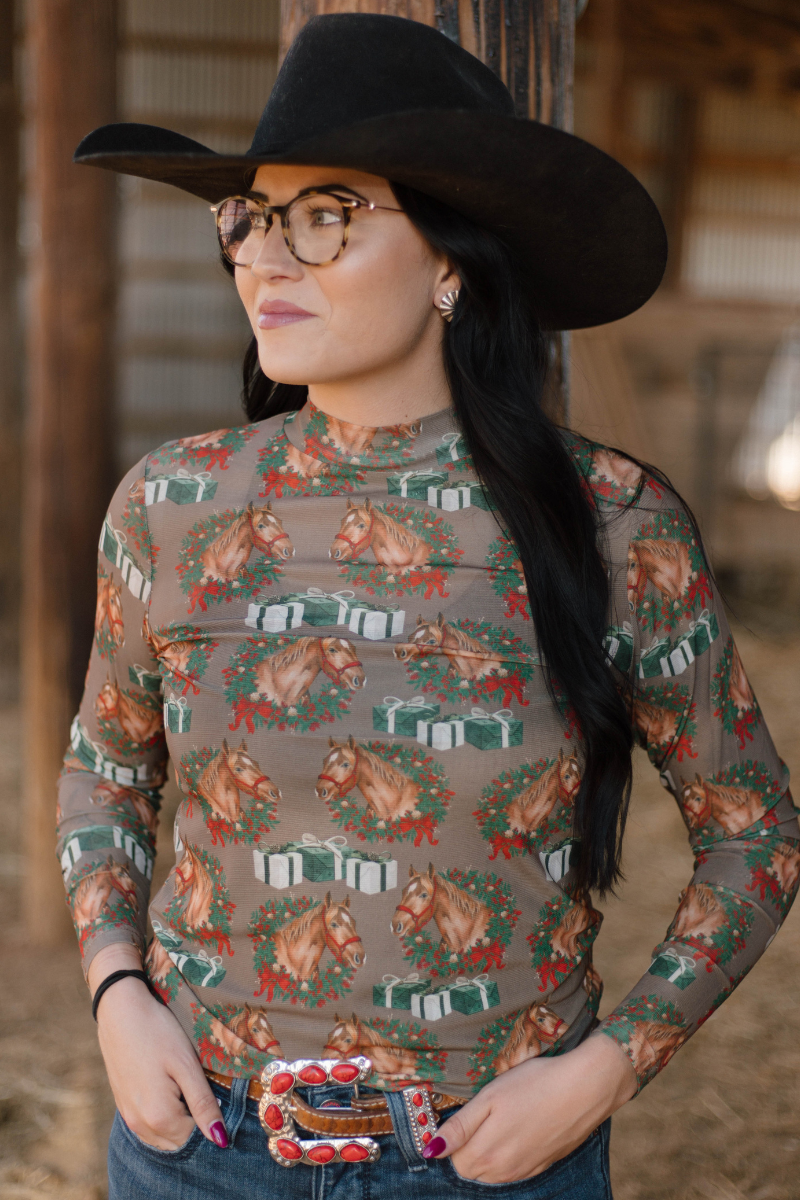 Sterling Kreek - Wholesale Blouse - Women's - Ribbons on the Range Mesh Top3