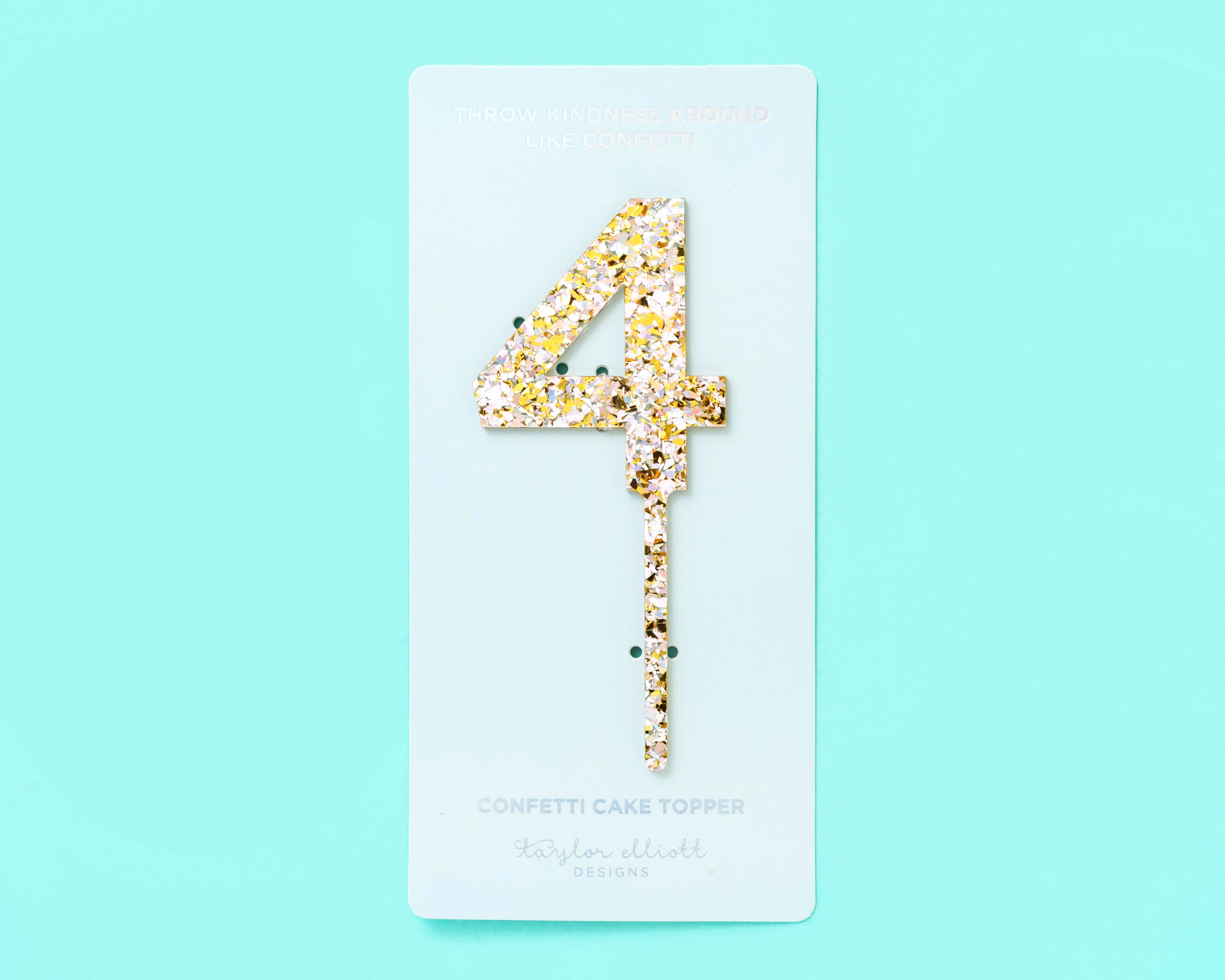 Taylor Elliott Designs - Vendita all'ingrosso Topper per torte/cupcake - Decorazioni per Torte con Confetti di Perle Num 0-9 - Ciascuno - Min. 44