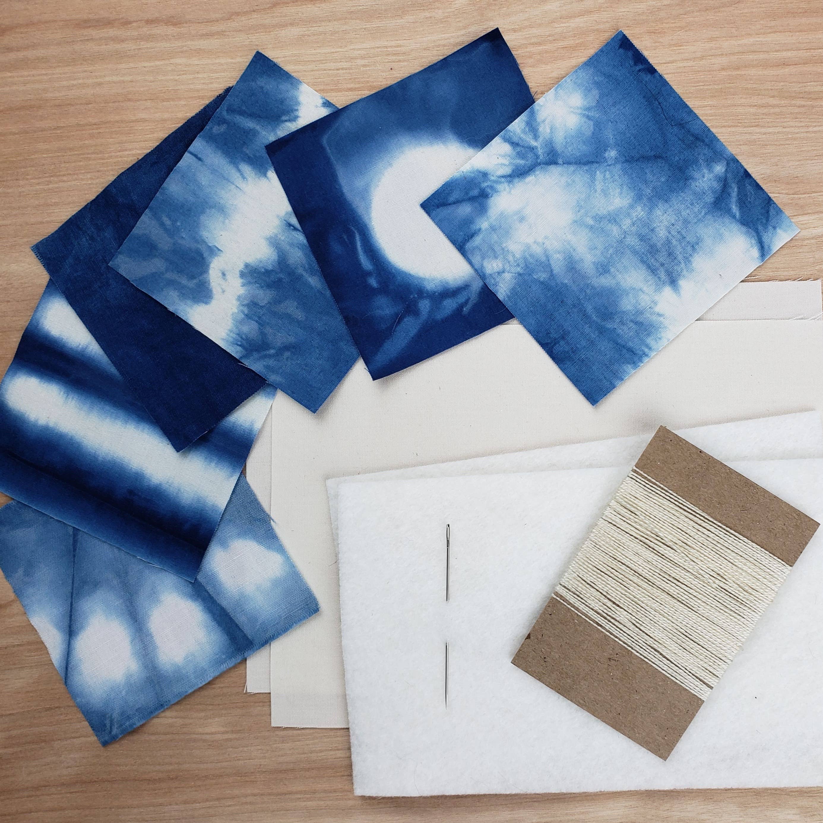 Cedar Dell Designs - Wholesale Embroidery/Cross Stitch Supplies - Boro Sewing Kit with Natural Indigo Dyed Fabric1