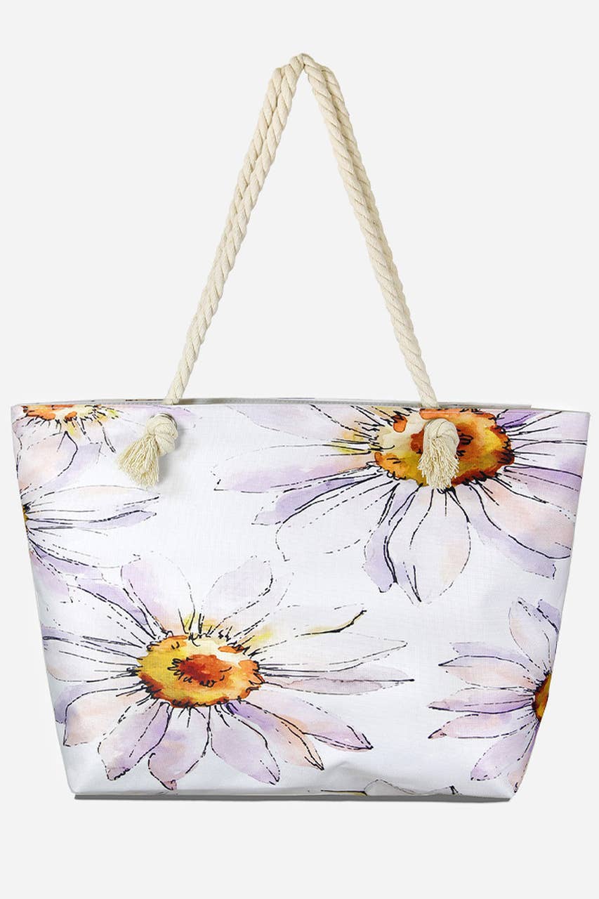 Hana - Wholesale Beach Bag - Daisy Flower Beach Bag2