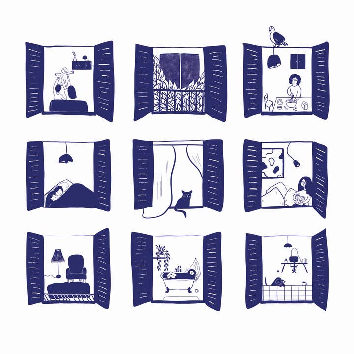 Ilustração "Através das janelas" por atacado de Grisbleu