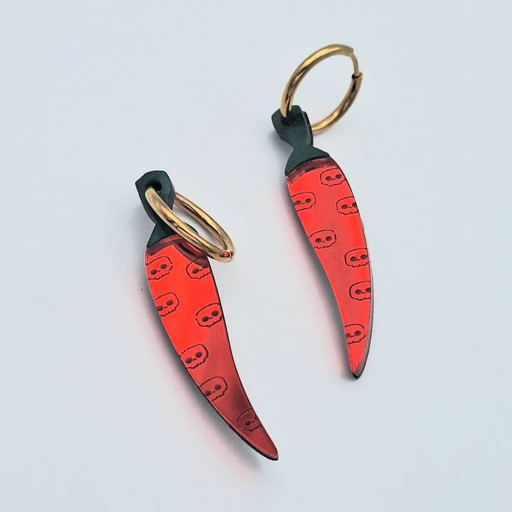 Chile Skull Earrings for wholesale by LadyRockCreaciones