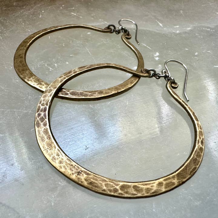Brass Torque Earrings for wholesale by Jennifer Kahn Jewelry