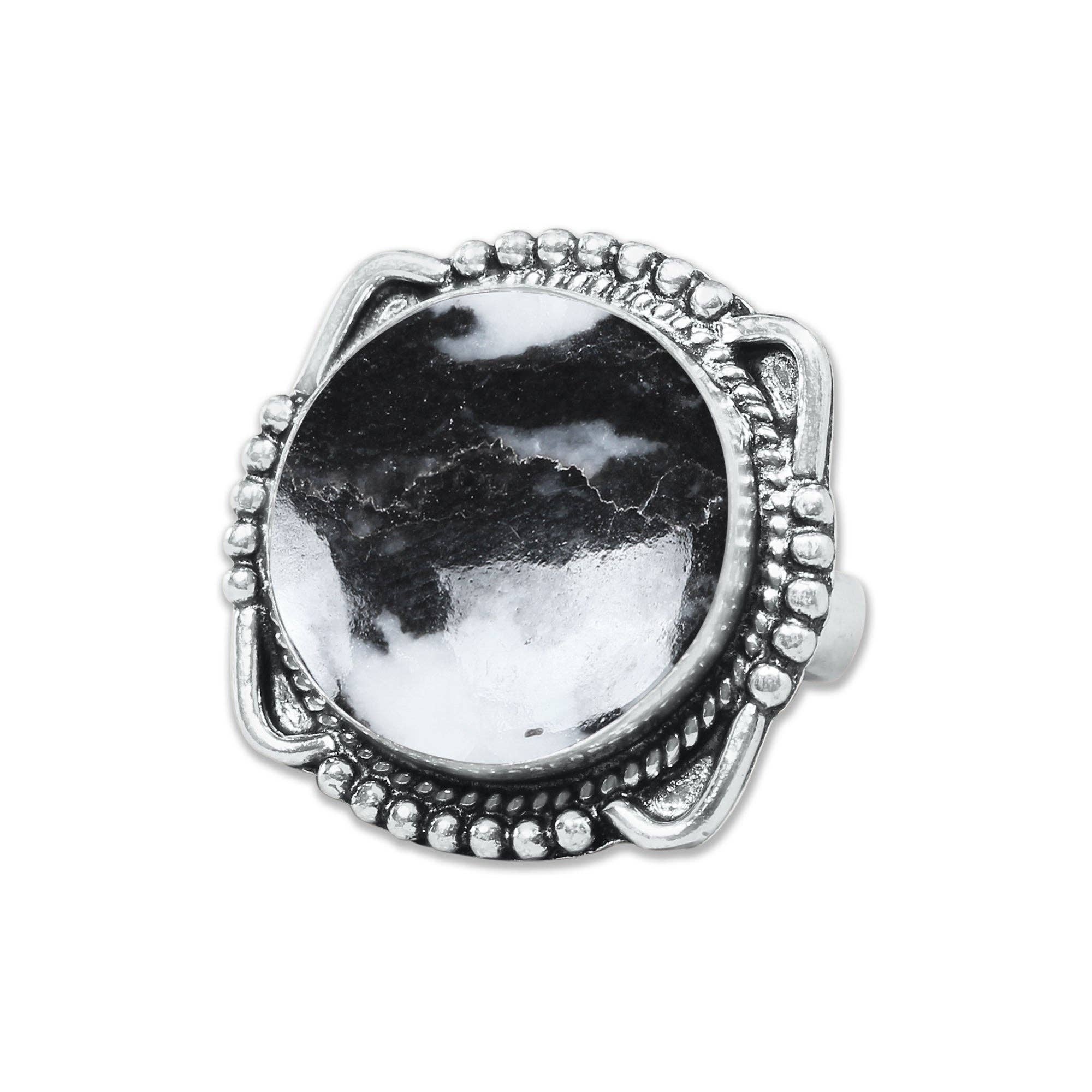 Handmade Jewels - Wholesale Cocktail/Statement Ring - Buffalo Turquoise Rings – Handmade, Silver-Plated, Boho Style20