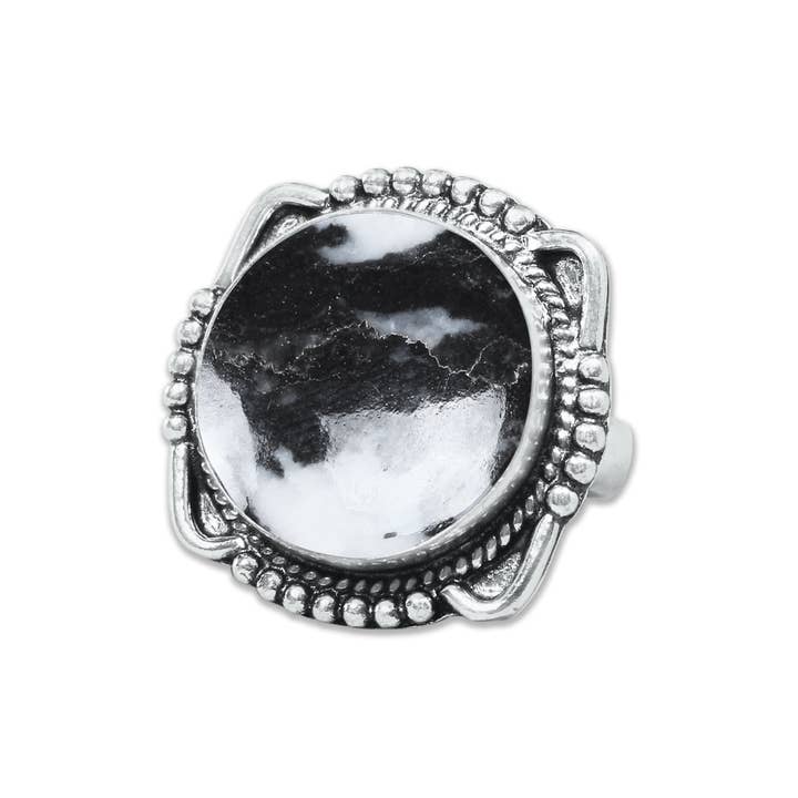 Handmade Jewels - Wholesale Cocktail/Statement Ring - Buffalo Turquoise Rings – Handmade, Silver-Plated, Boho Style20
