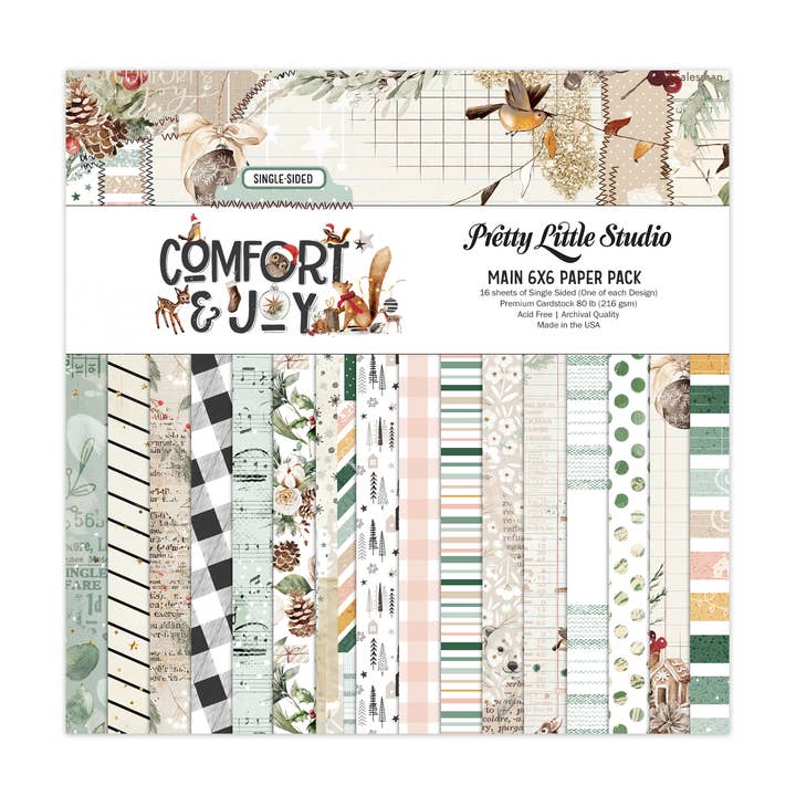 Comfort & Joy 6x6 papirpakke | Skov, hjorte, jul for engroshandel hos Pretty Little Studio