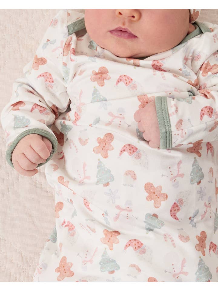 Kindred Bravely - Wholesale Babygown Set - Baby - Holiday Colors Cozy Bamboo Baby Gown & Hat