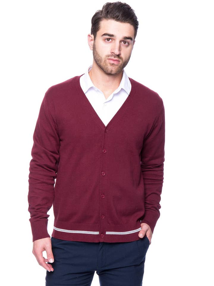 Cardigan 100 % coton - Bordeaux pour la vente par Tocco Reale