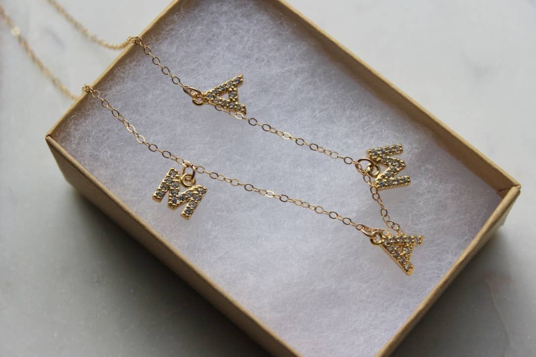 Laalee Jewelry - Wholesale Pendant/Charm Necklace - Gold MAMA necklace, Mothers Day Jewelry, Mothers Day Gift6