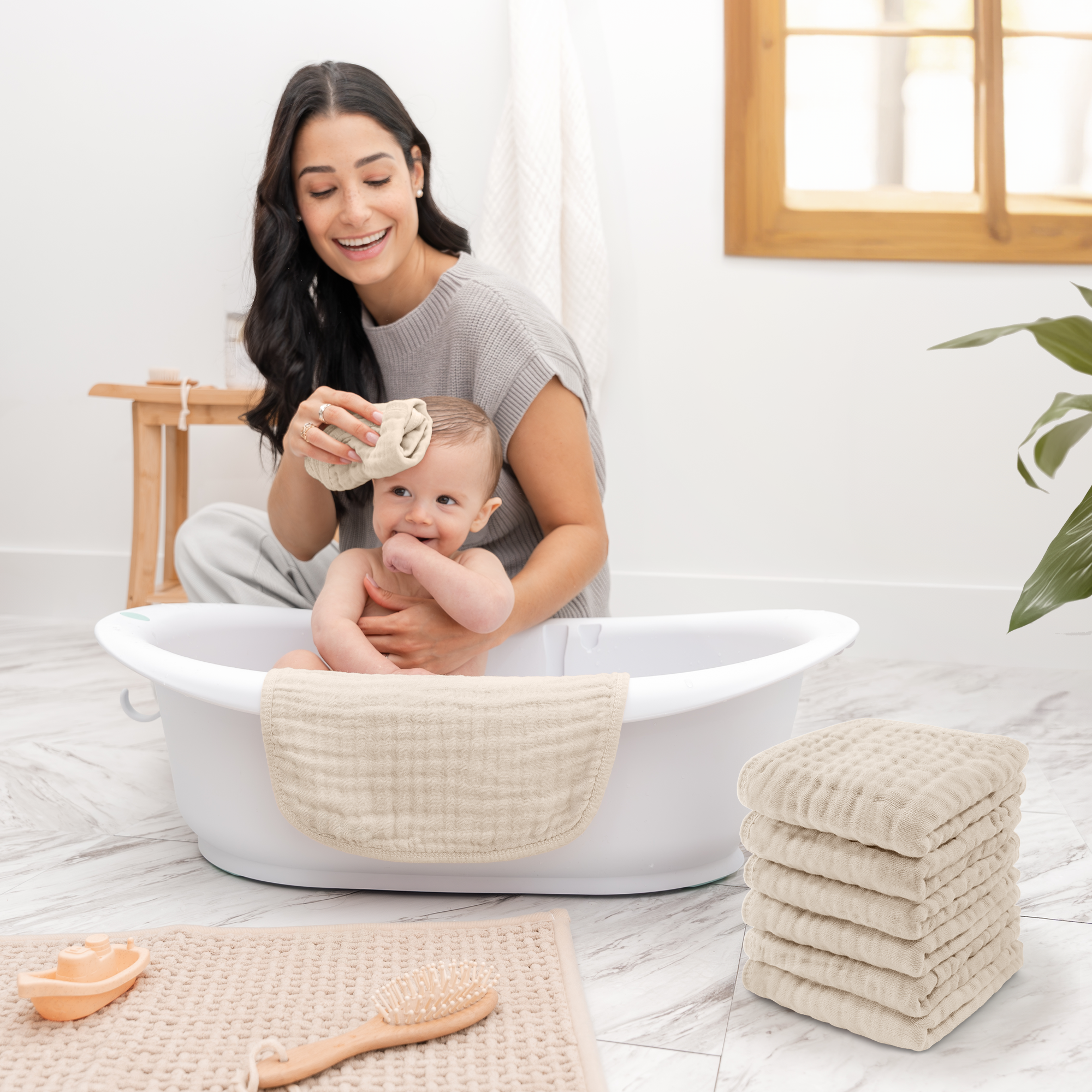 Comfy Cubs – wholesale Wash cloth – Child & baby – Muslin Baby Washcloths, Soft 10"x10" Cotton by Comfy Cubs80