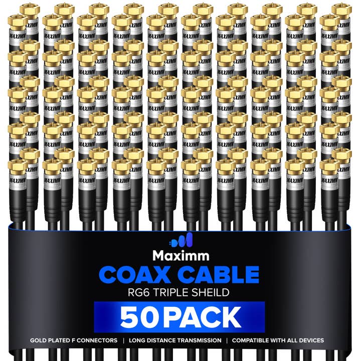 Coaxial Cable Trishield Straight to Straight End 50 Pack for wholesale by Maximm Cable