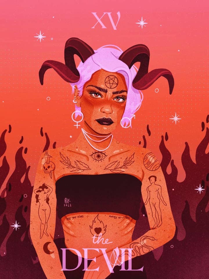 Impressão de Tarot do Diabo por atacado de Brittany Keller Art