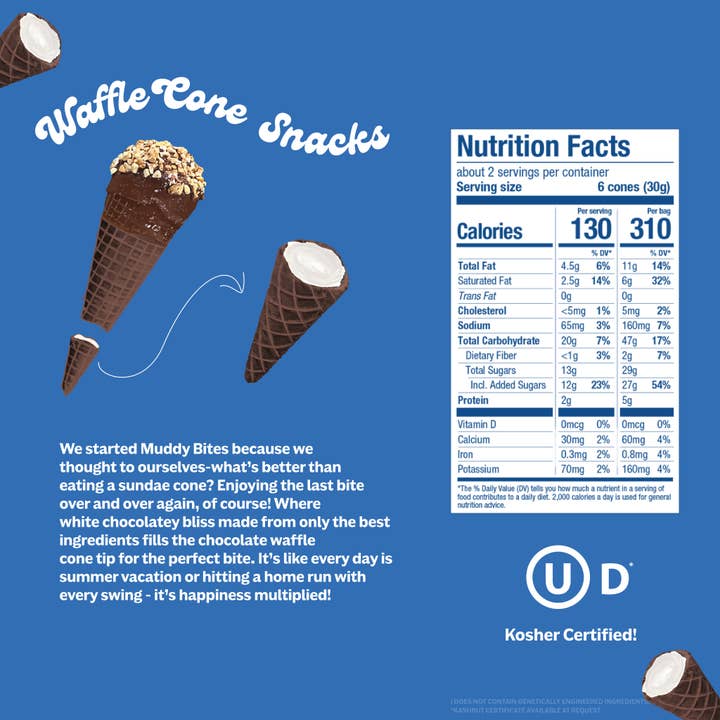 Muddy Bites - Wholesale Cookie - Cookies 'N Cream Waffle Cones Snacks