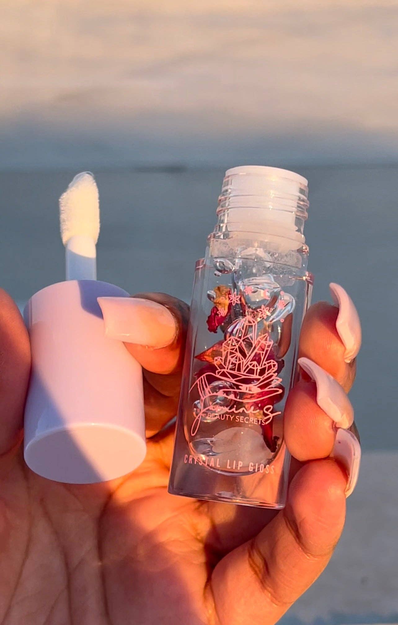 Jasmine's Beauty Secrets - Wholesale Lip-gloss - Crystal Lip Gloss | Rose Quartz Infused Lip Gloss5