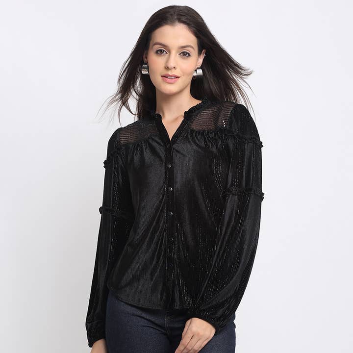 Stilrena svarta V-ringade tröjor för kvinnor för wholesale av Benares