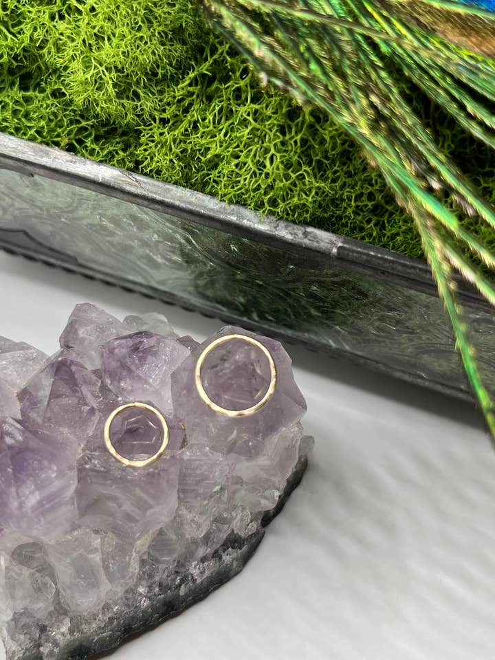 MAYA Hammered Nose Ring Hoop - Sterling or Gold Fill for wholesale by Rachel Renee Jewelry