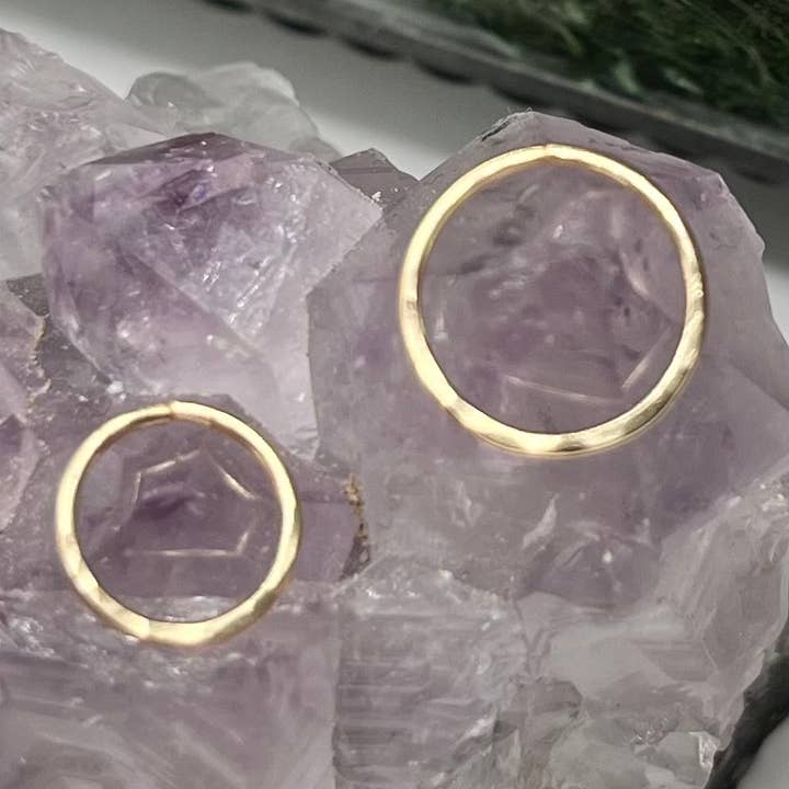 Rachel Renee Jewelry - Wholesale Nose Ring - MAYA Hammered Nose Ring Hoop - Sterling or Gold Fill0