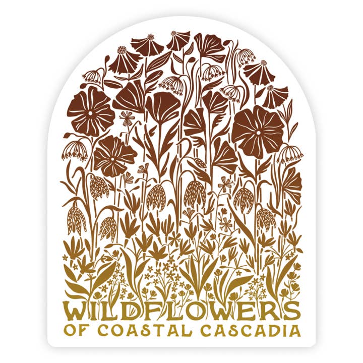 Pegatina de Flores Silvestres del Noroeste del Pacífico: Plantas con Flores de Cascadia para venta al por mayor de Bough & Antler Northwest Goods