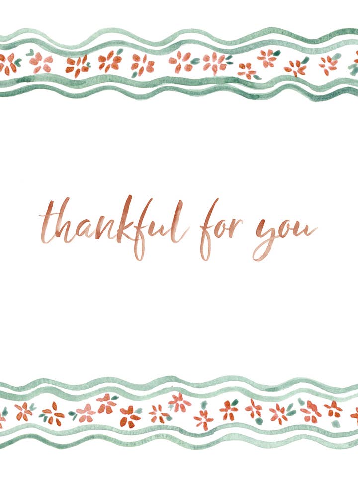 Thankful for You Greeting Card for wholesale by Dori Boyce Art