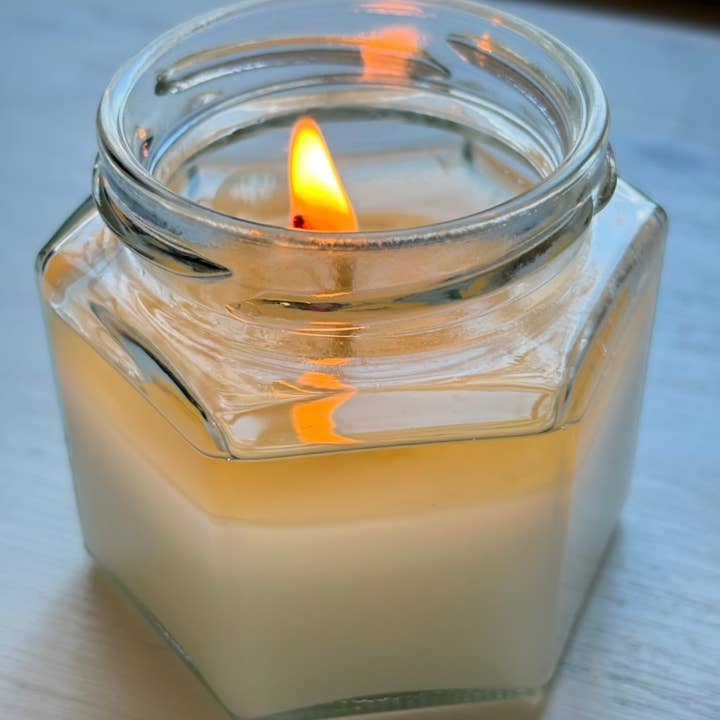 The Humble Fox Candle Co. - Wholesale Jar/Filled Candle - Birthday Cake Soy Candle - 3oz Hexagon Jar2