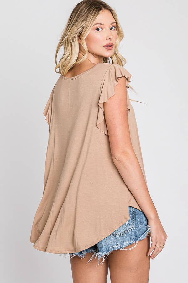 JADE BY JANE - Wholesale Tunic - Women's - Sleeveless Ruffle Top - KRT103719