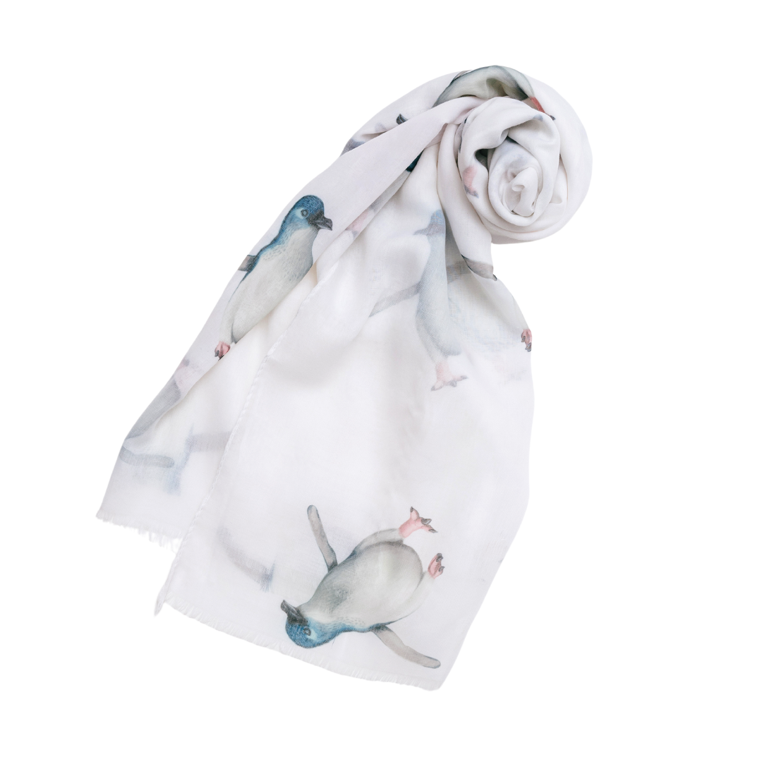 Taylor Hill Scarves & Co – Großhandel Schal – Damen – AGCS1013: Weiß: Pinguin-Schal5