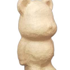 6" H Premade Unfinished Paper Mache Teddy Bear Figurine for wholesale by Factory Direct Craft