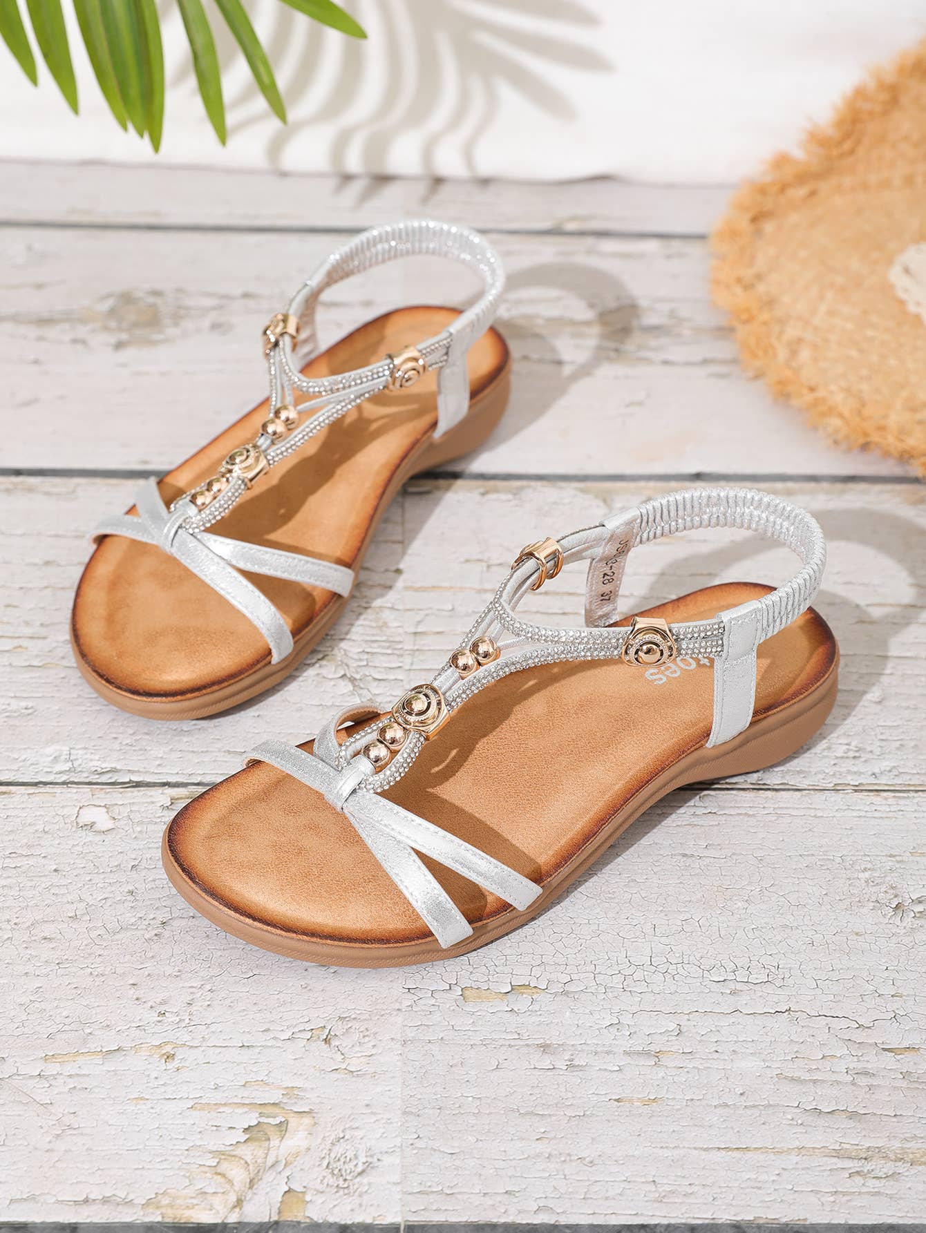 Rentoes – wholesale Sandaler - Dam – Platt sandal dam med pärlor och diamanter JS698-2823