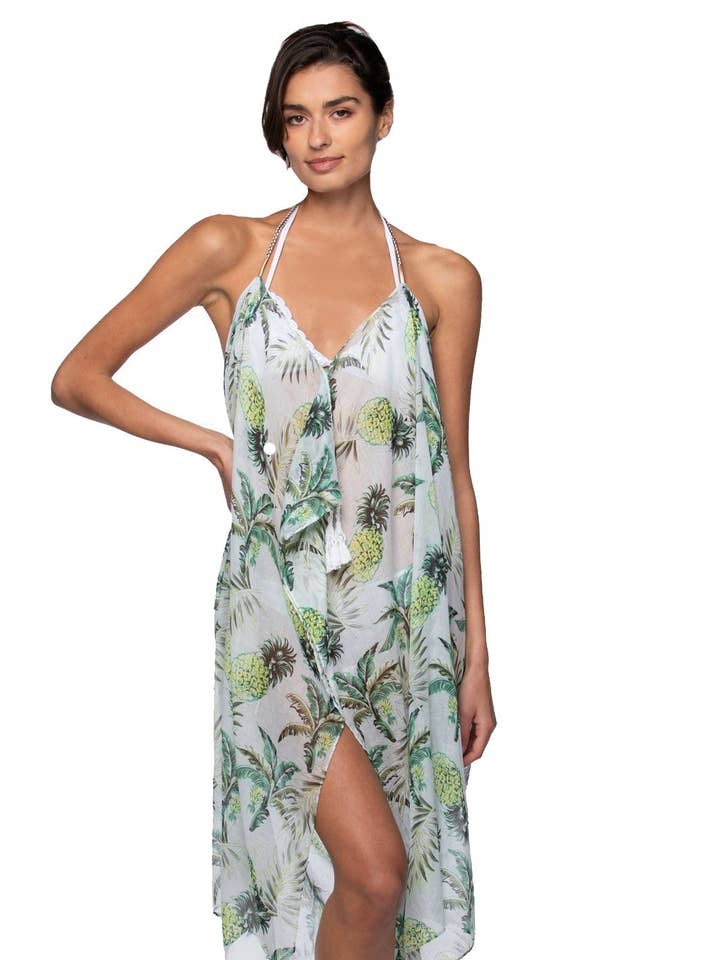 Maxi-Tassel-Kleid in Cabana Party Weiß für den Großhandel von Pool to Party