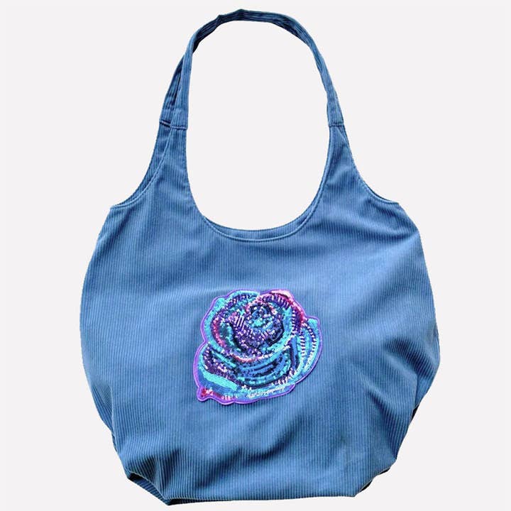 Borsa grande Rose Garden con paillettes per la vendita all'ingrosso da parte di Camille’s Closet