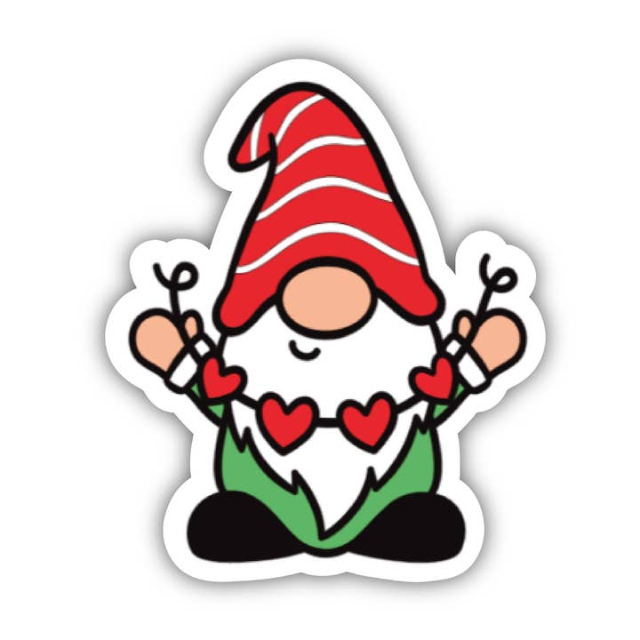 Autocollant nain, autocollant nain en forme de cœur, autocollant nain de vacances pour la vente par JasmineTreeDesign